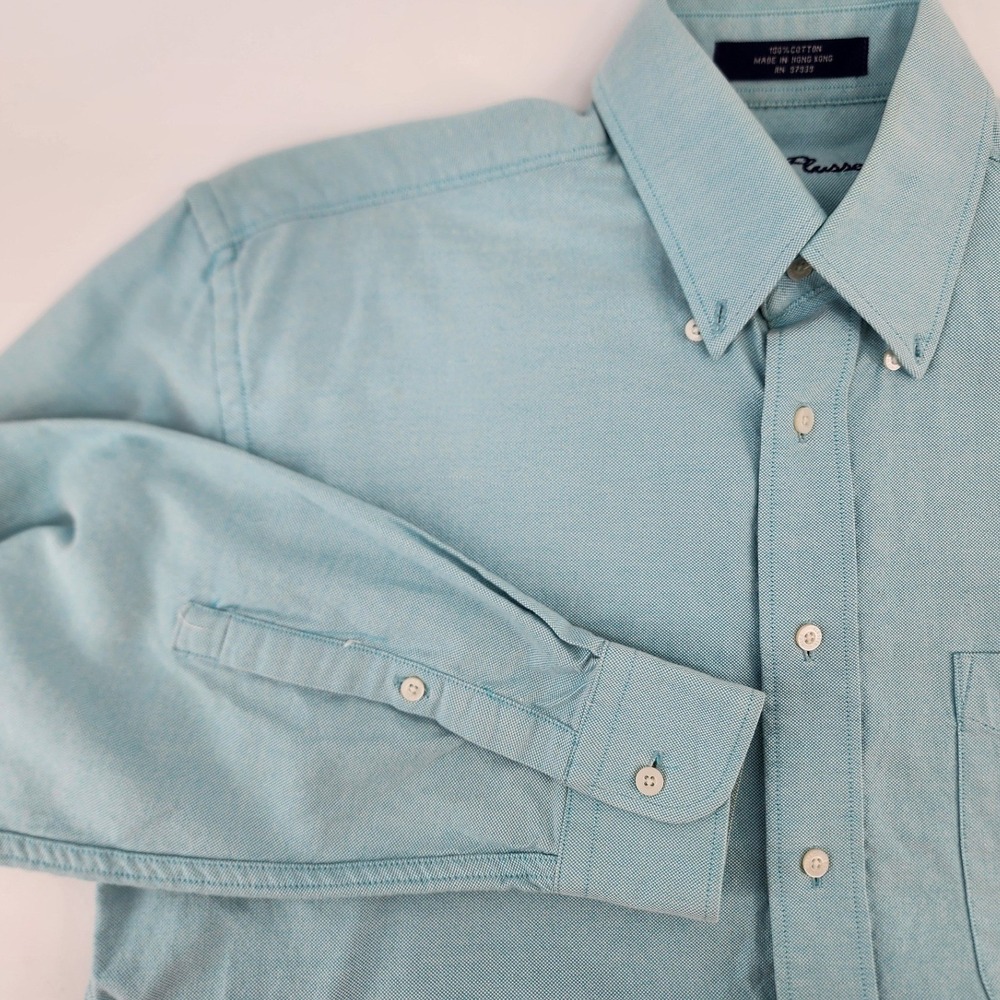 Mens Light Blue Oxford Cloth Button Down Long Sleeve Shirt Cotton small